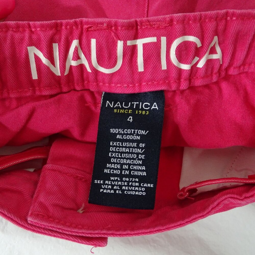 Nautica Girls Pink Cotton Shorts Size 4 Pocket Zipper Fly Preppy Casual Nautical - Picture 4 of 7